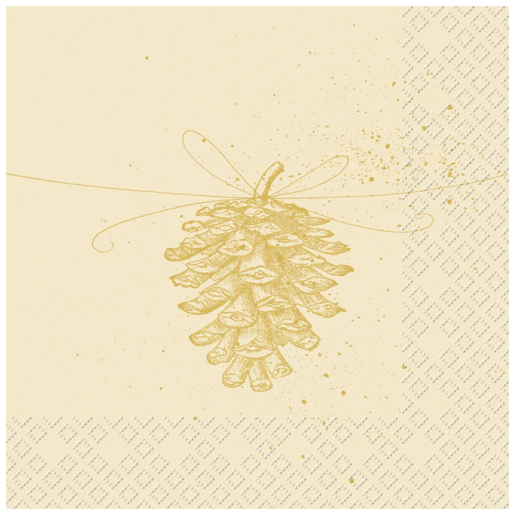 Servietten „Pine“ | 33×33 cm, beige, 20 Stück