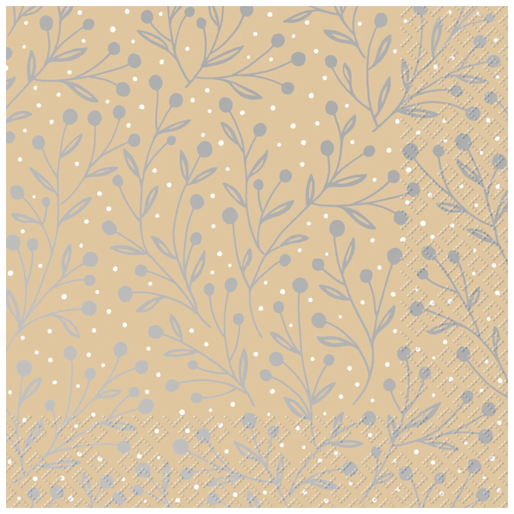 Servietten „Jenara“ | 33×33 cm, beige, 20 Stück