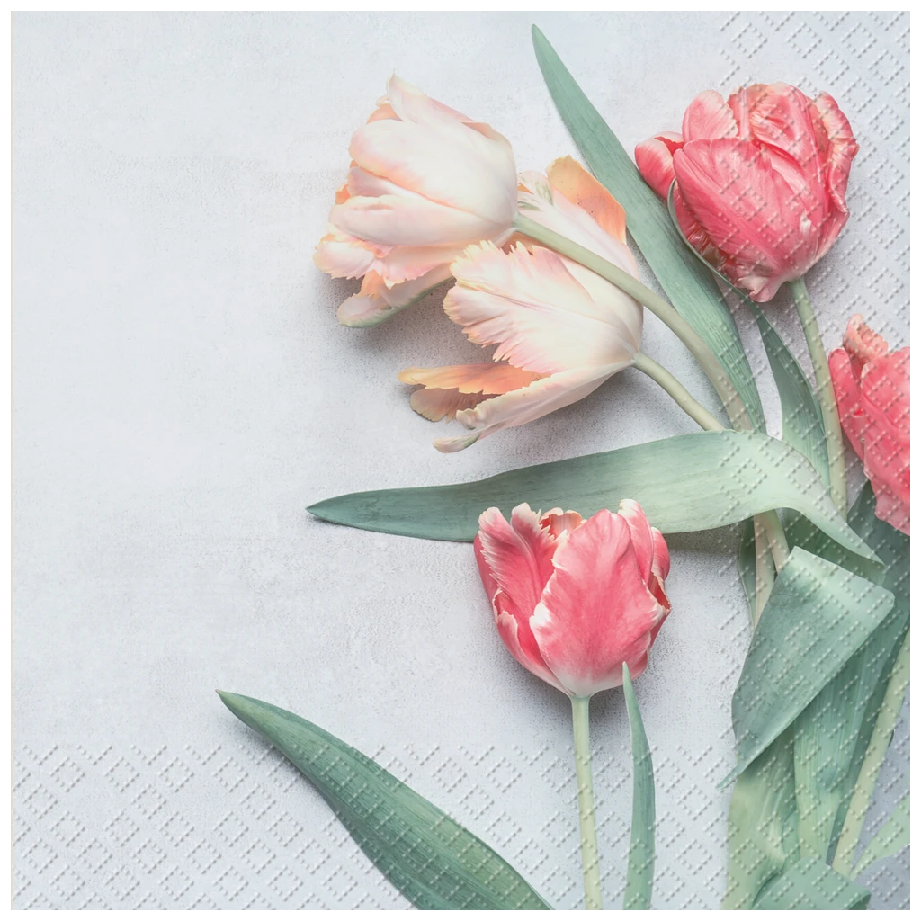 Servietten „Tulipe“ | 33×33 cm, hellblau, 20 Stück
