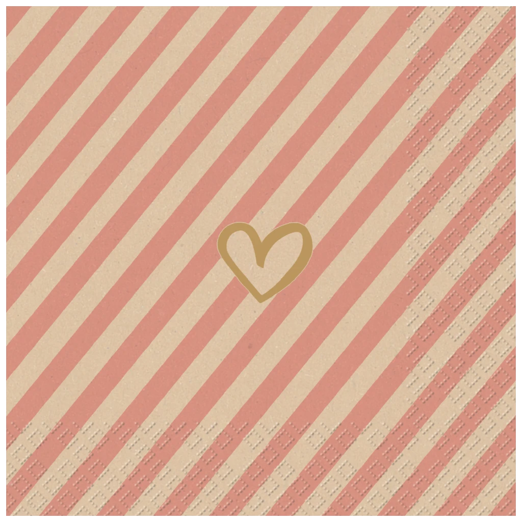 Servietten „Colette“ | 33×33 cm, pink/braun, 20 Stück