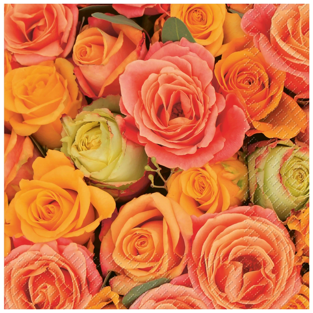 Servietten „Rosso“ | 33×33 cm, orange, 20 Stück
