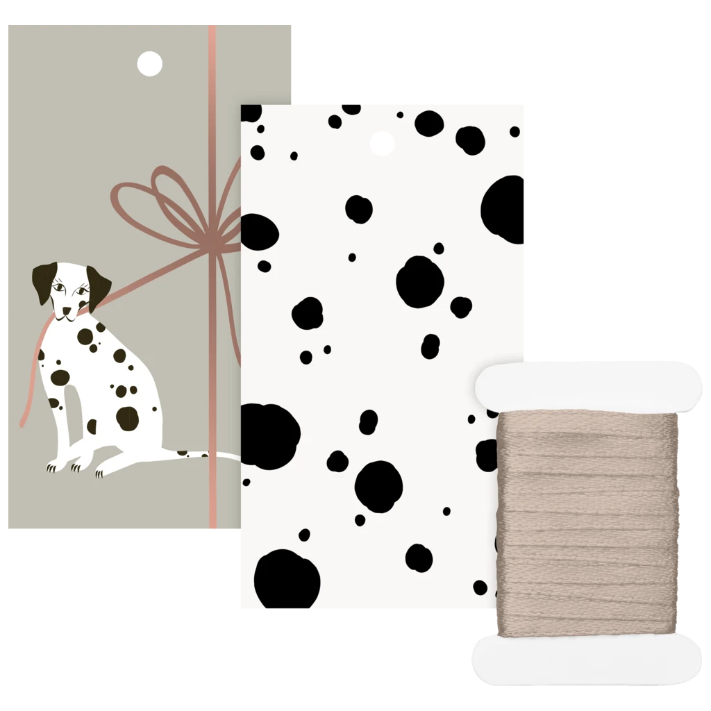 Geschenkanhänger-Set „Valentino“ | grau/gold