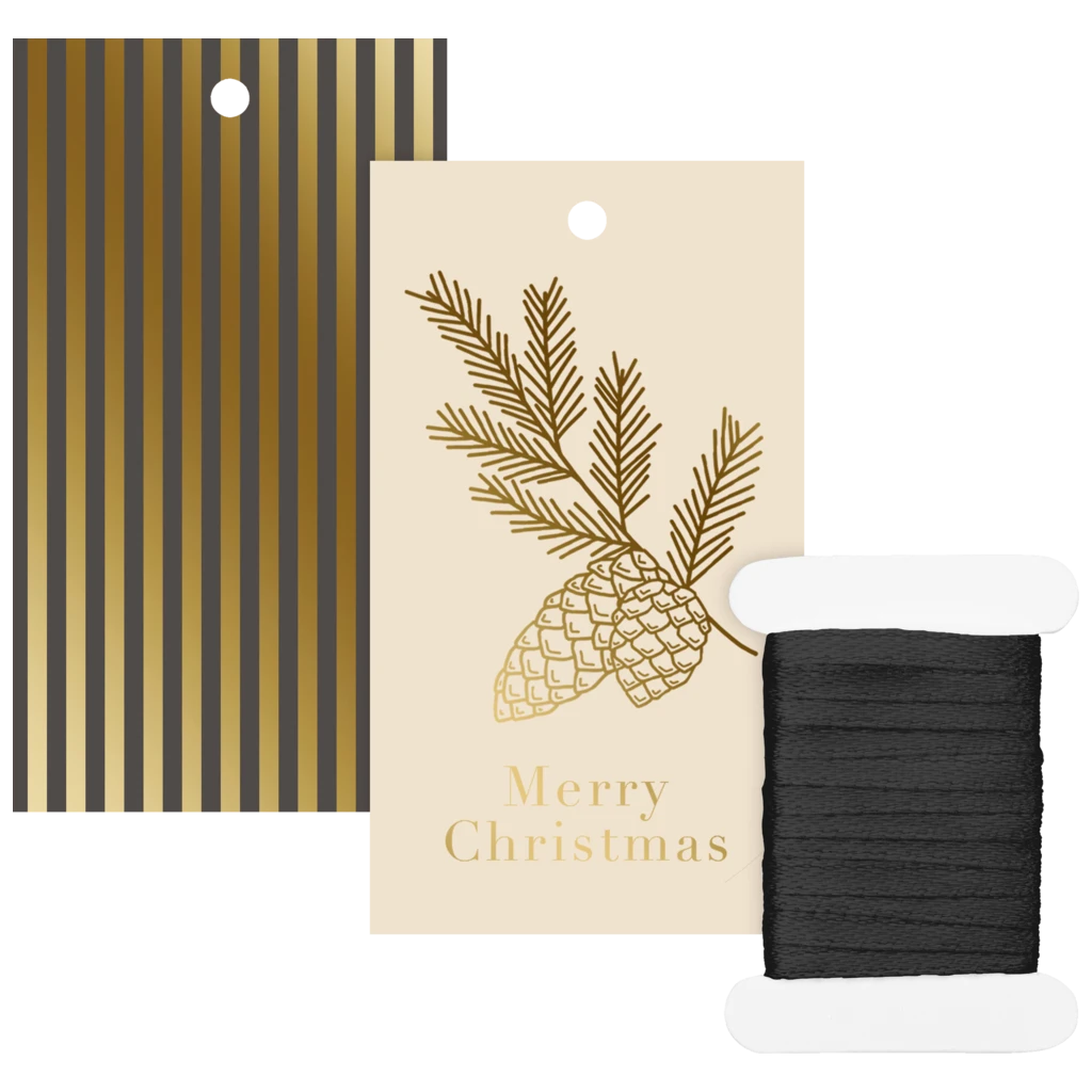 Geschenkanhänger-Set „Mariola“ | beige/schwarz
