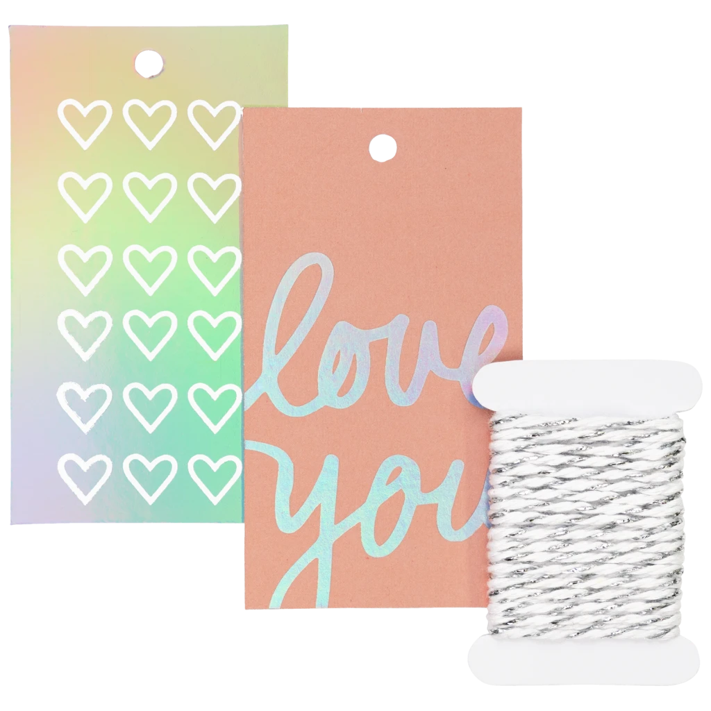 Geschenkanhänger-Set „Kayla“ | apricot/regenbogen