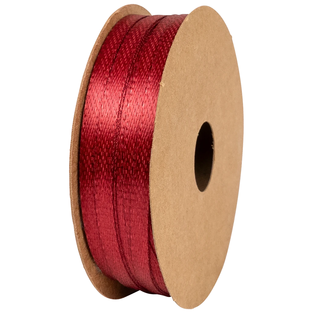 Geschenkband | Satin Polyester, 3 mm × 8 m, dunkelrot