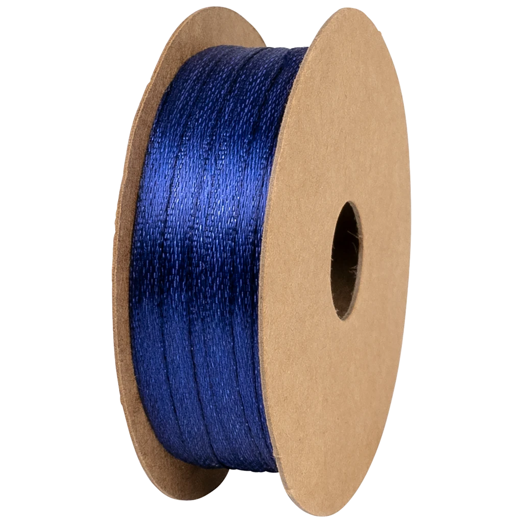 Geschenkband | Satin Polyester, 3 mm × 8 m, dunkelblau