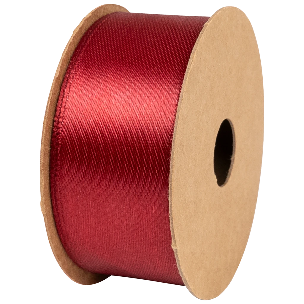 Geschenkband | Satin Polyester, 25 mm × 4 m, dunkelrot