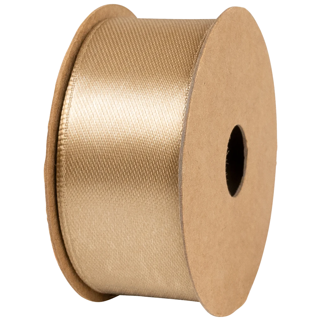 Geschenkband | Satin Polyester, 25 mm × 4 m, hellbraun
