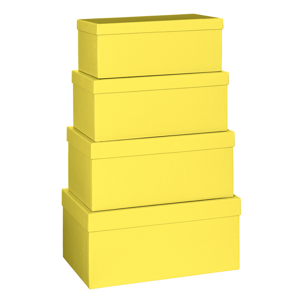 Geschenkboxen 4er Set „One Colour“ gelb