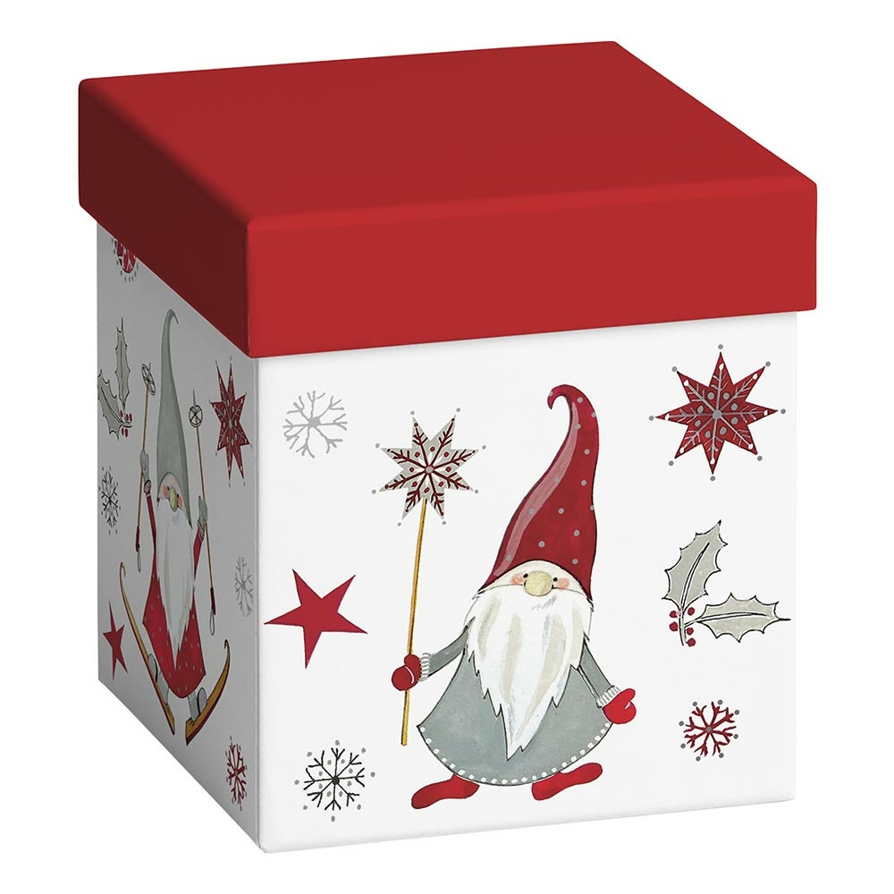 Gift box "Nisse" 11x11x12cm red 