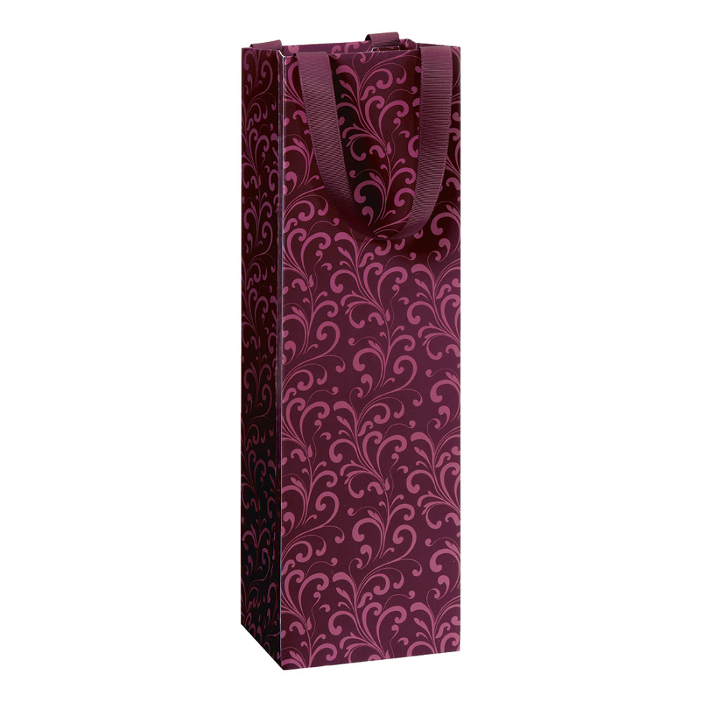 Gift bag bottles „Baroa“ 11x10,5x36cm bordeaux