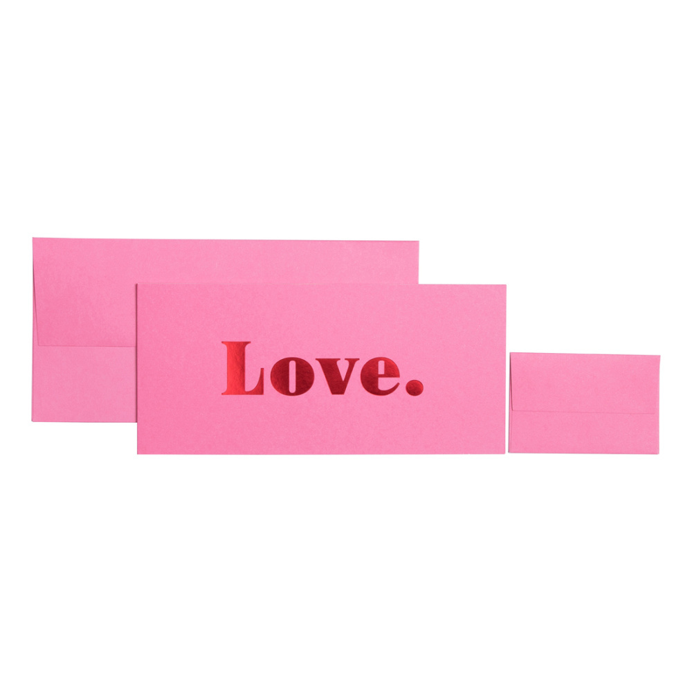 Geschenkkarte „Amadé“ 11 x 23 cm pink