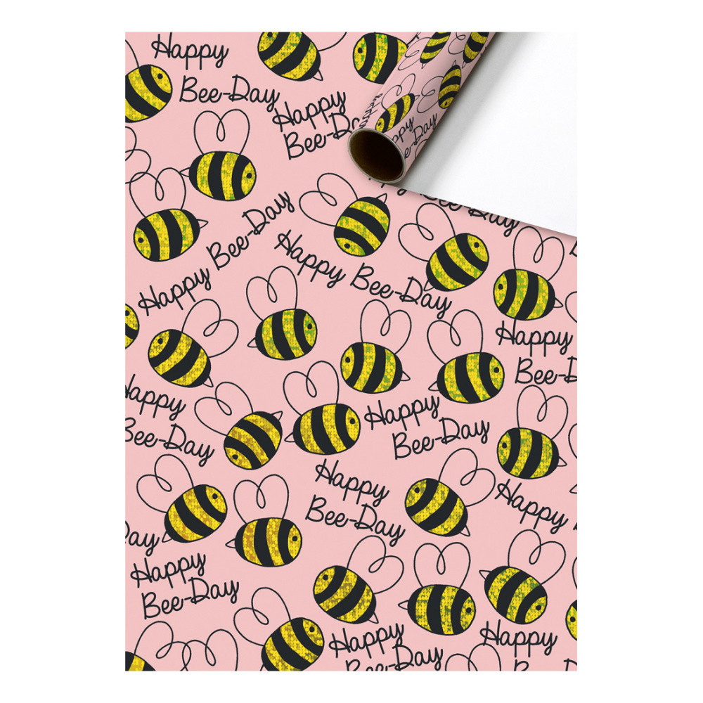 Wrapping paper „Bee“ 70x150cm pink