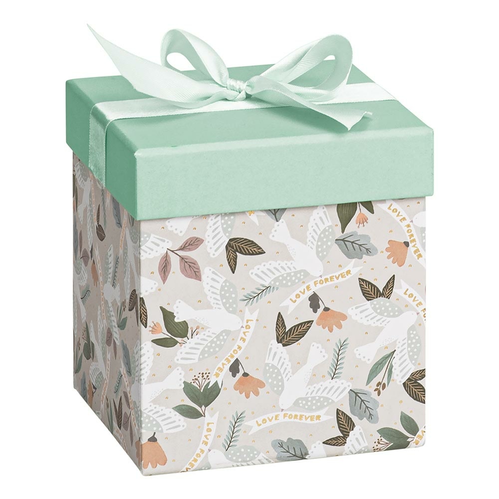 Gift box „Duva“ 11x11x12cm light grey