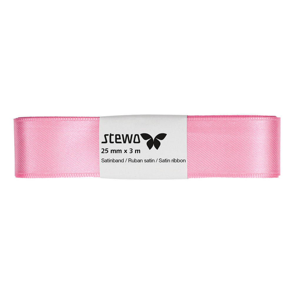 Satin ribbon 25mmx3m light pink