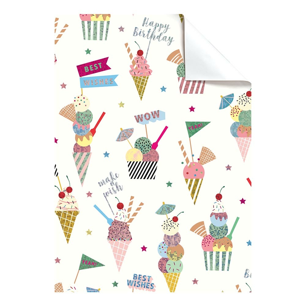 Geschenkpapier-Bogen "Gelato" 70x100cm weiss   