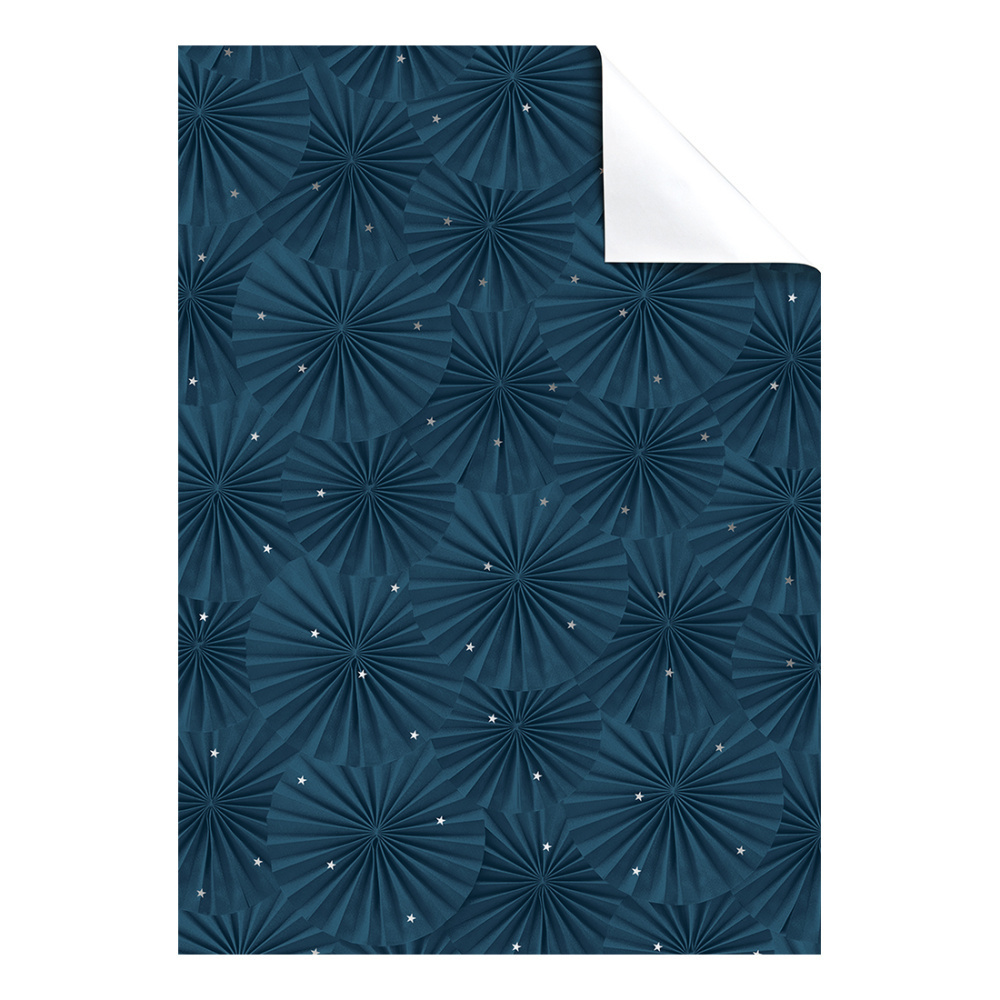 Geschenkpapier-Bogen „Yaffa“ 50 x 70 cm blau dunkel