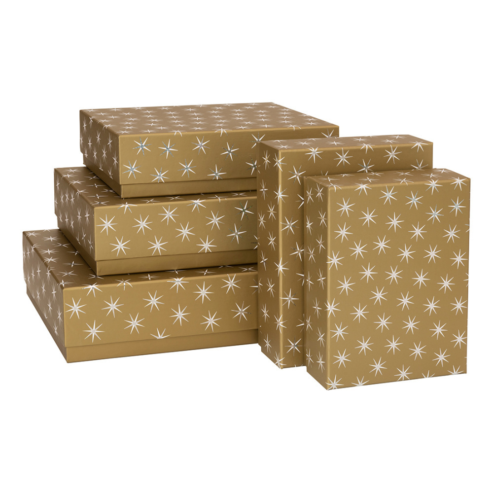 Geschenkboxen 5er Set „Adaria“ gold