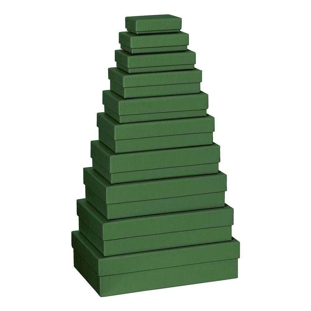 Gift boxes 10-part set „One Colour“ green dark 