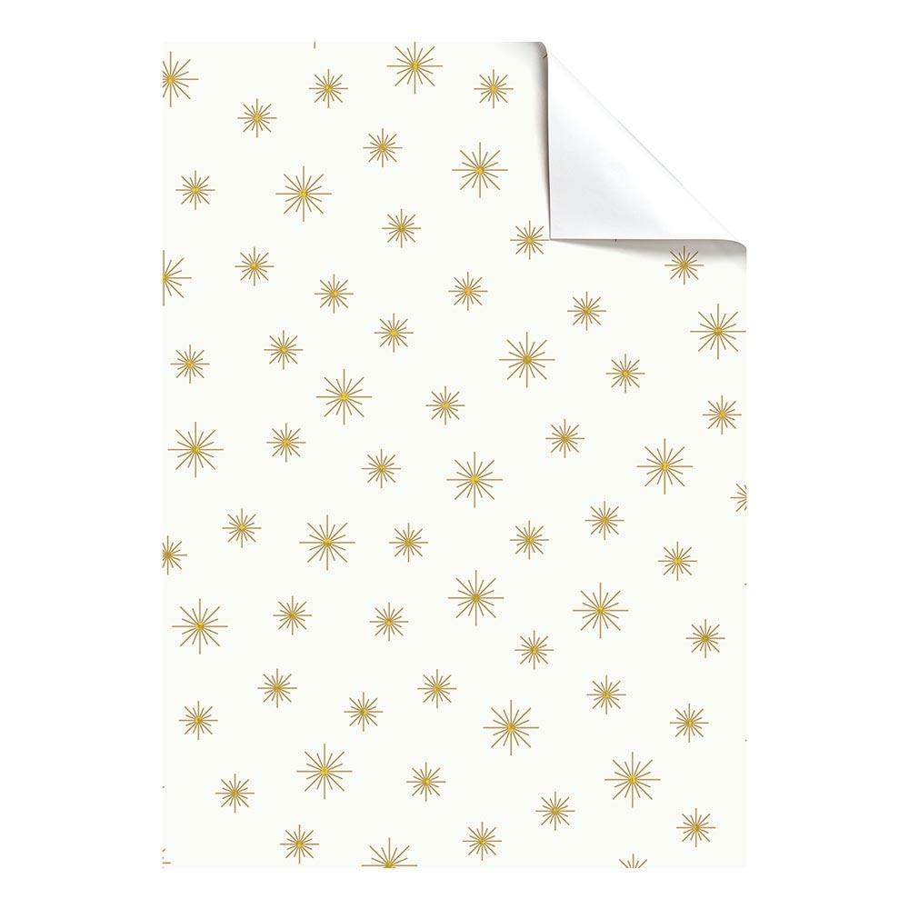 Papier-cadeau feuilles "Airi" 100x70cm blanc