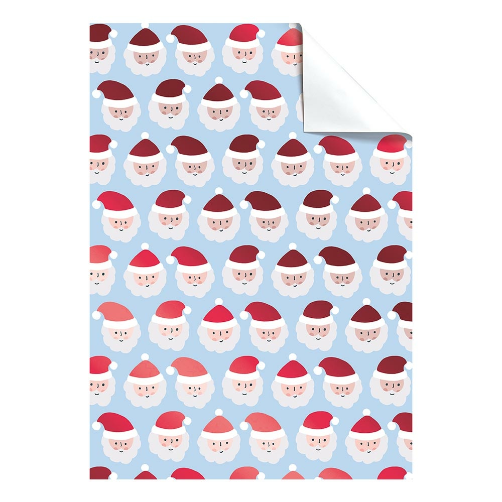 Wrapping paper sheet "Claus" 50x70cm light blue