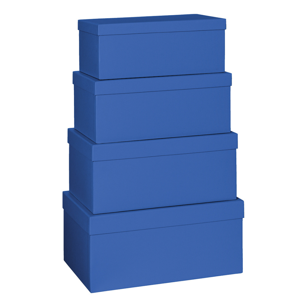 Geschenkboxen 4er Set „One Colour“ blau dunkel