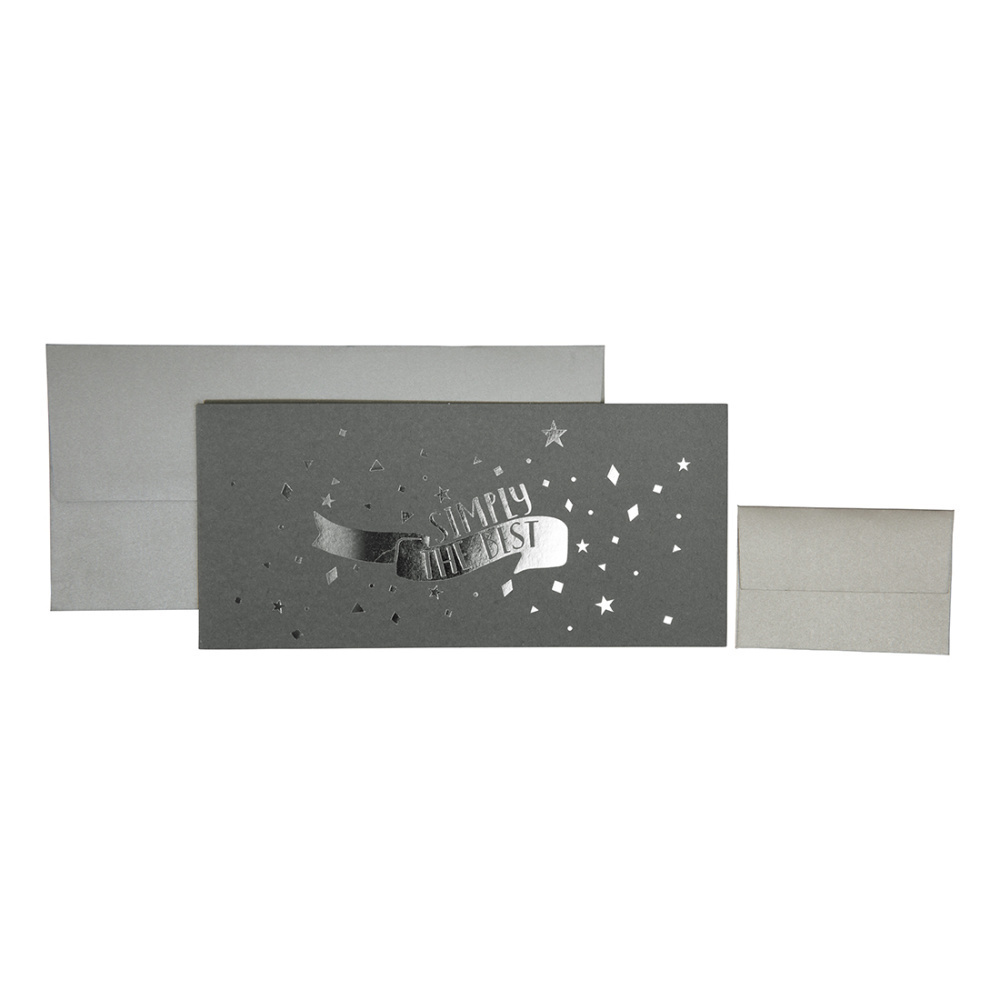 Carte cadeau en espèces „Fabius“ 11x23cm gris foncé