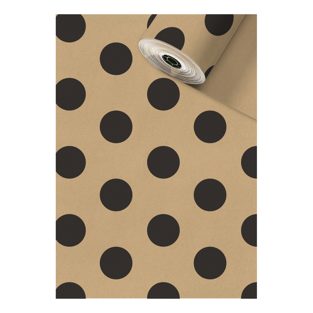 Wrapping paper counter roll „Ting Dots“ 0,70x250m black