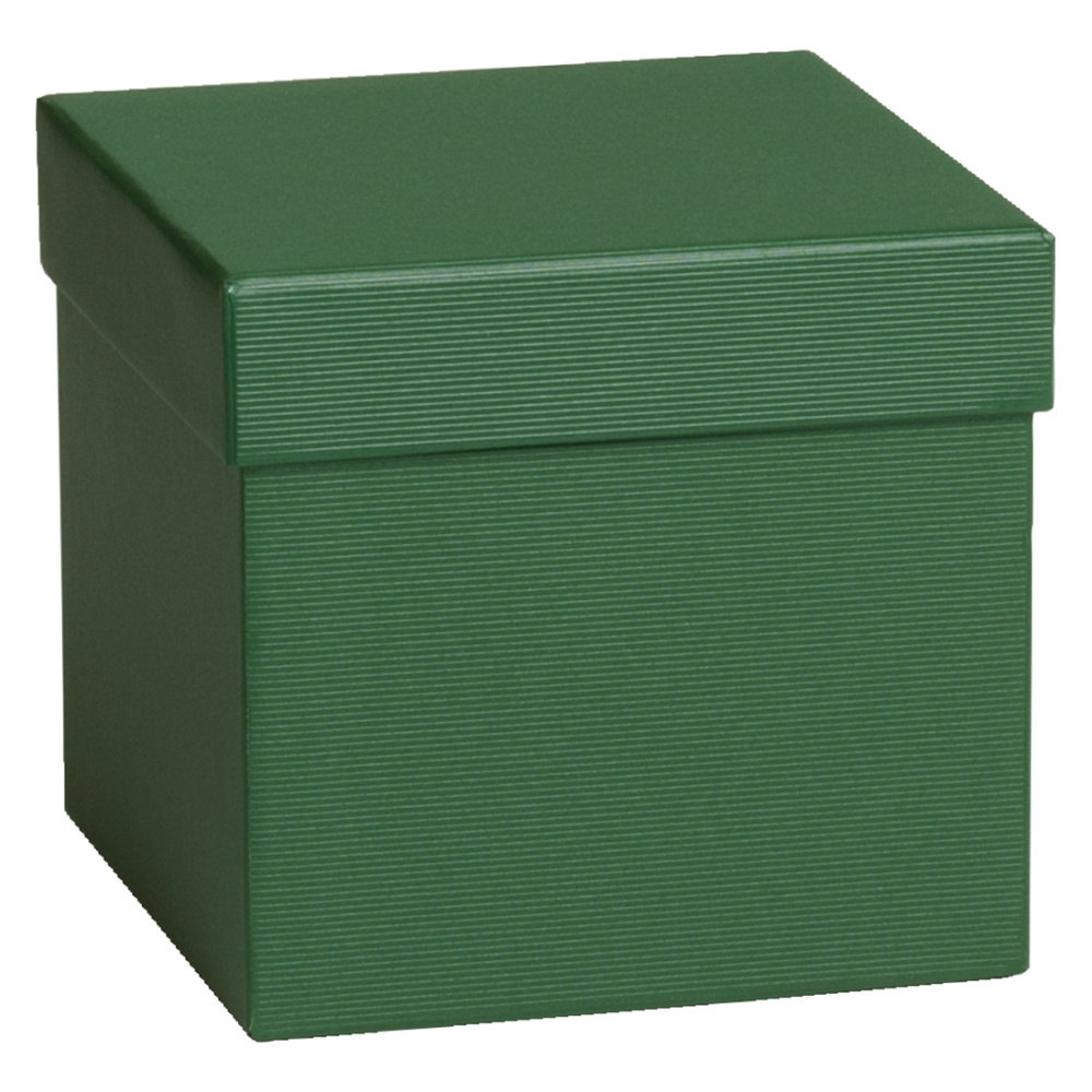 Geschenkbox „One Colour“ 13,5 x 13,5 x 12,5 cm grün dunkel