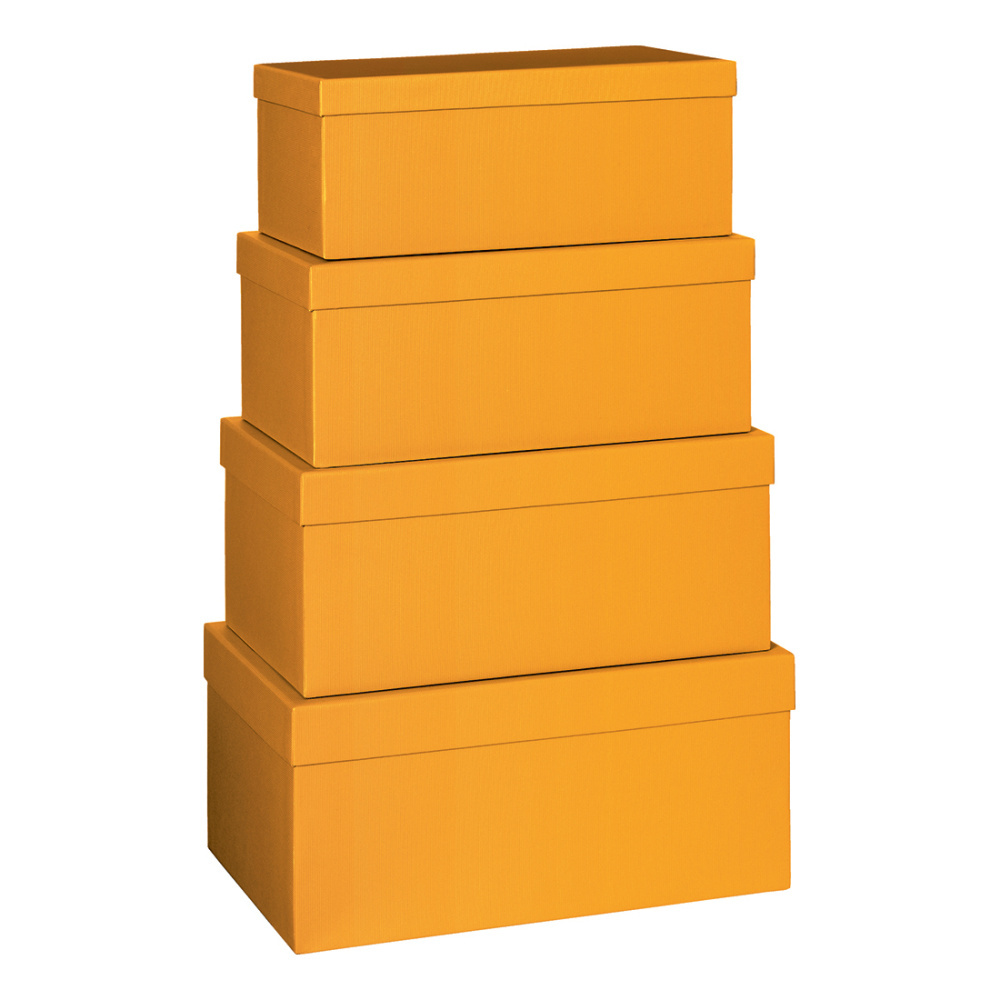Geschenkboxen 4er Set „One Colour“ orange dunkel