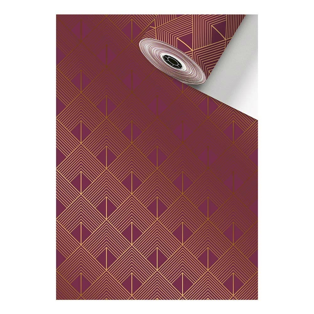 Wrapping paper counter roll „Oreste“ 0,30x100m bordeaux
