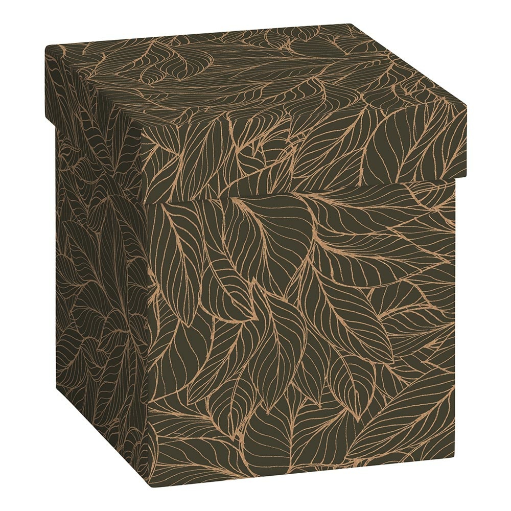 Geschenkbox "Naha" 11x11x12cm grau dunkel