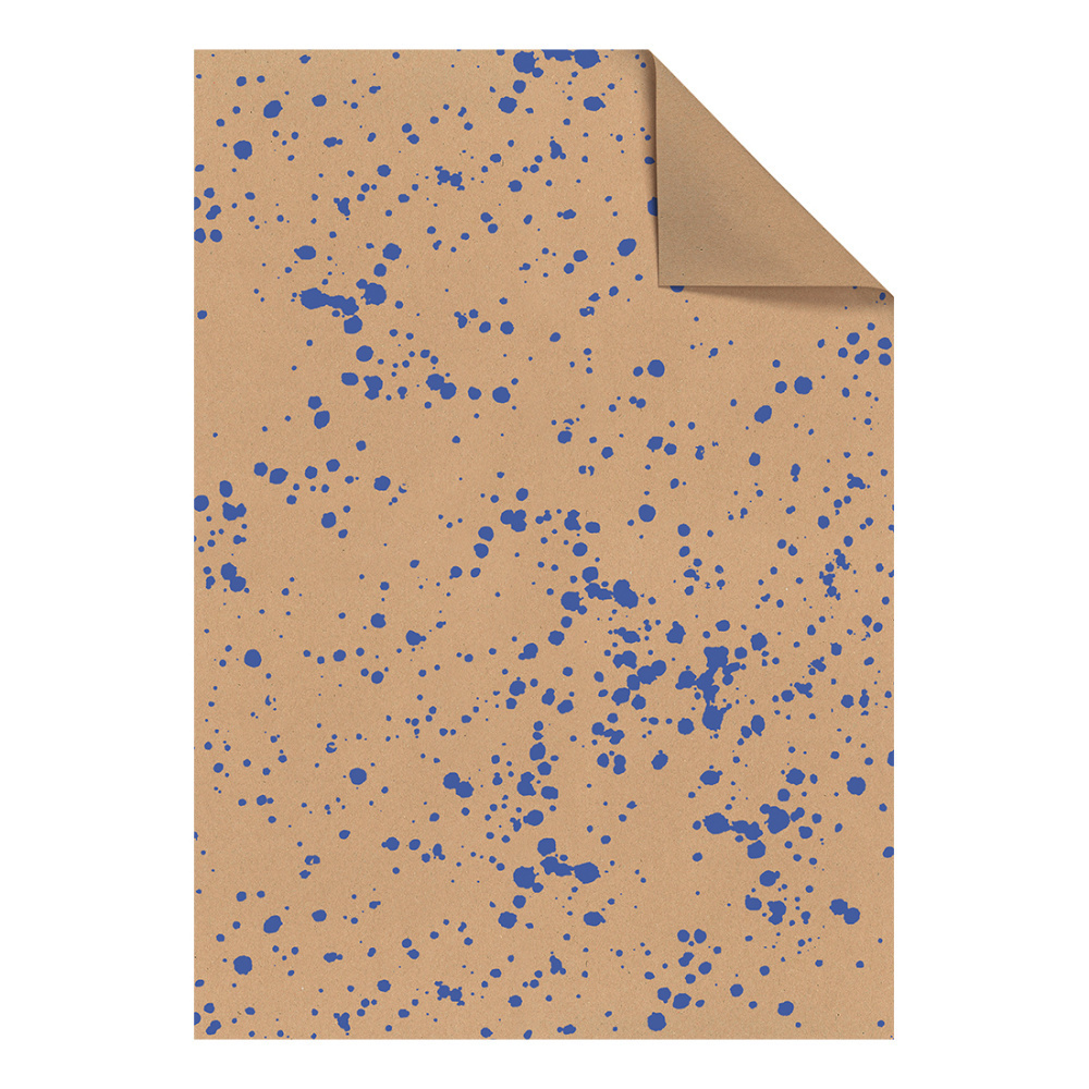 Wrapping paper sheet „Sprenkel“ 100x70cm blue