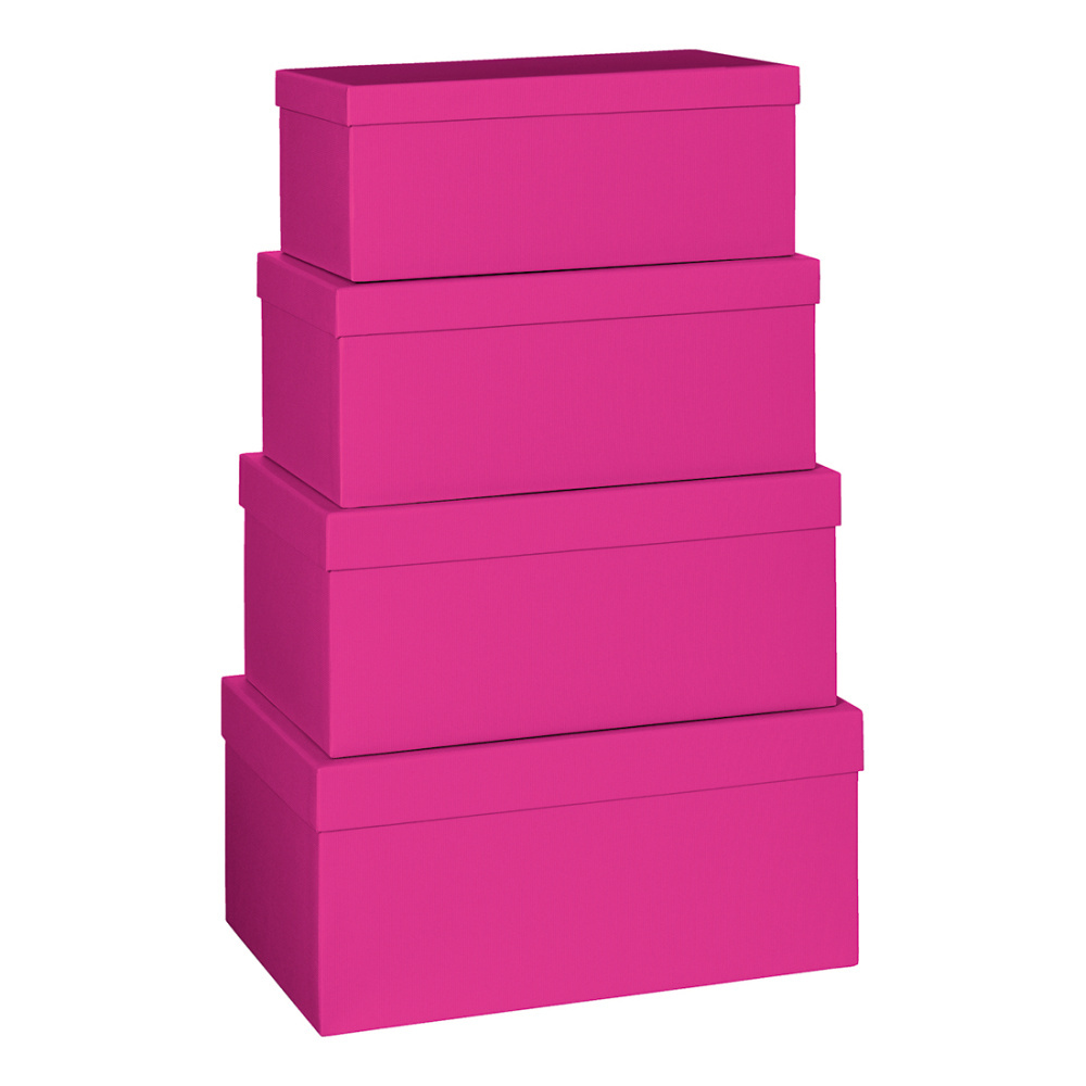 Geschenkboxen 4er Set „One Colour“ pink