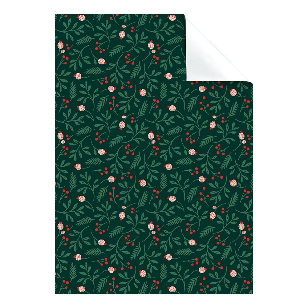 Papier-cadeau feuilles „Harriett“ 100x70cm vert 