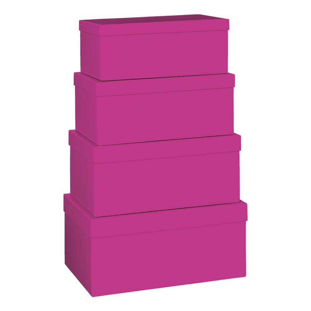Boîtes-cadaux set de 4 „One Colour“ rose 