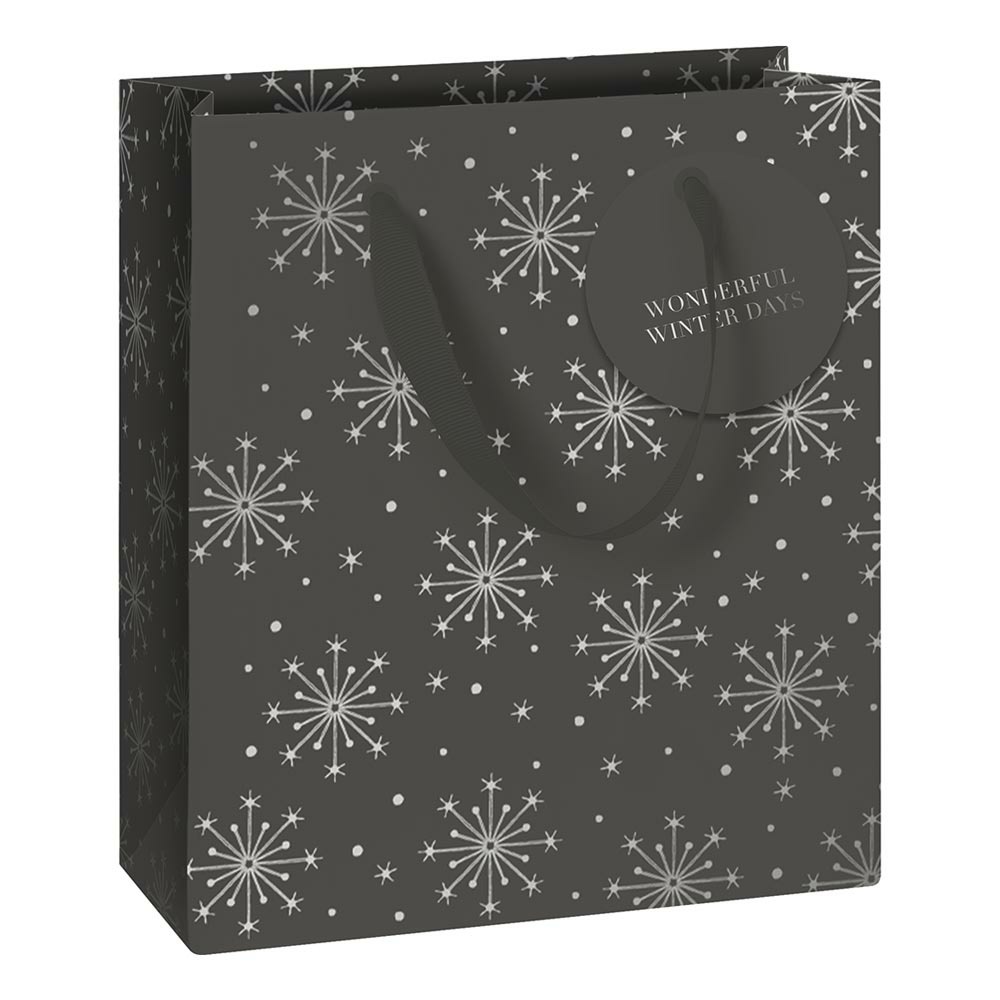 Gift bag  "Nieve" 18x8x21cm dark grey