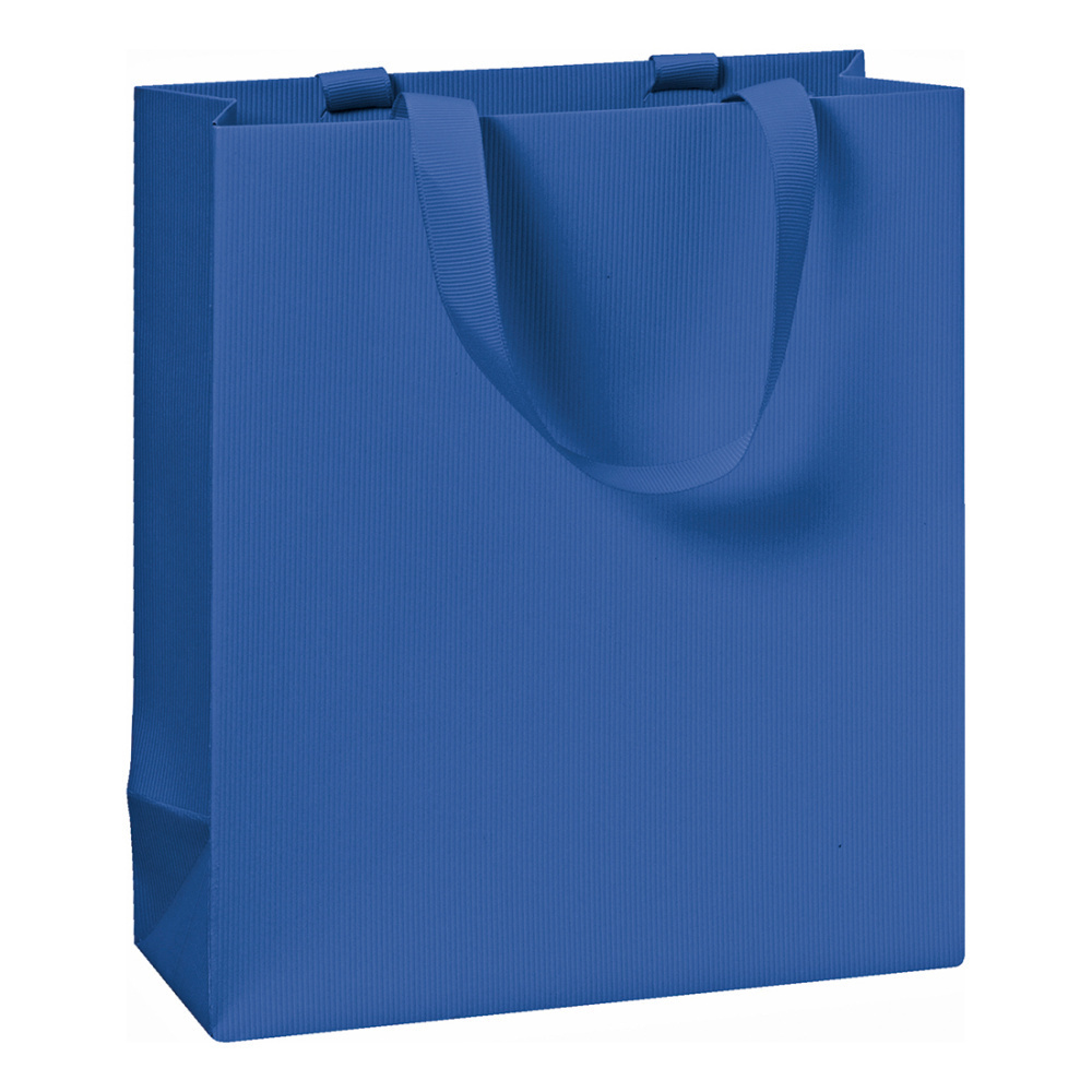 Geschenktasche „One Colour“ 18x8x21cm blau dunkel