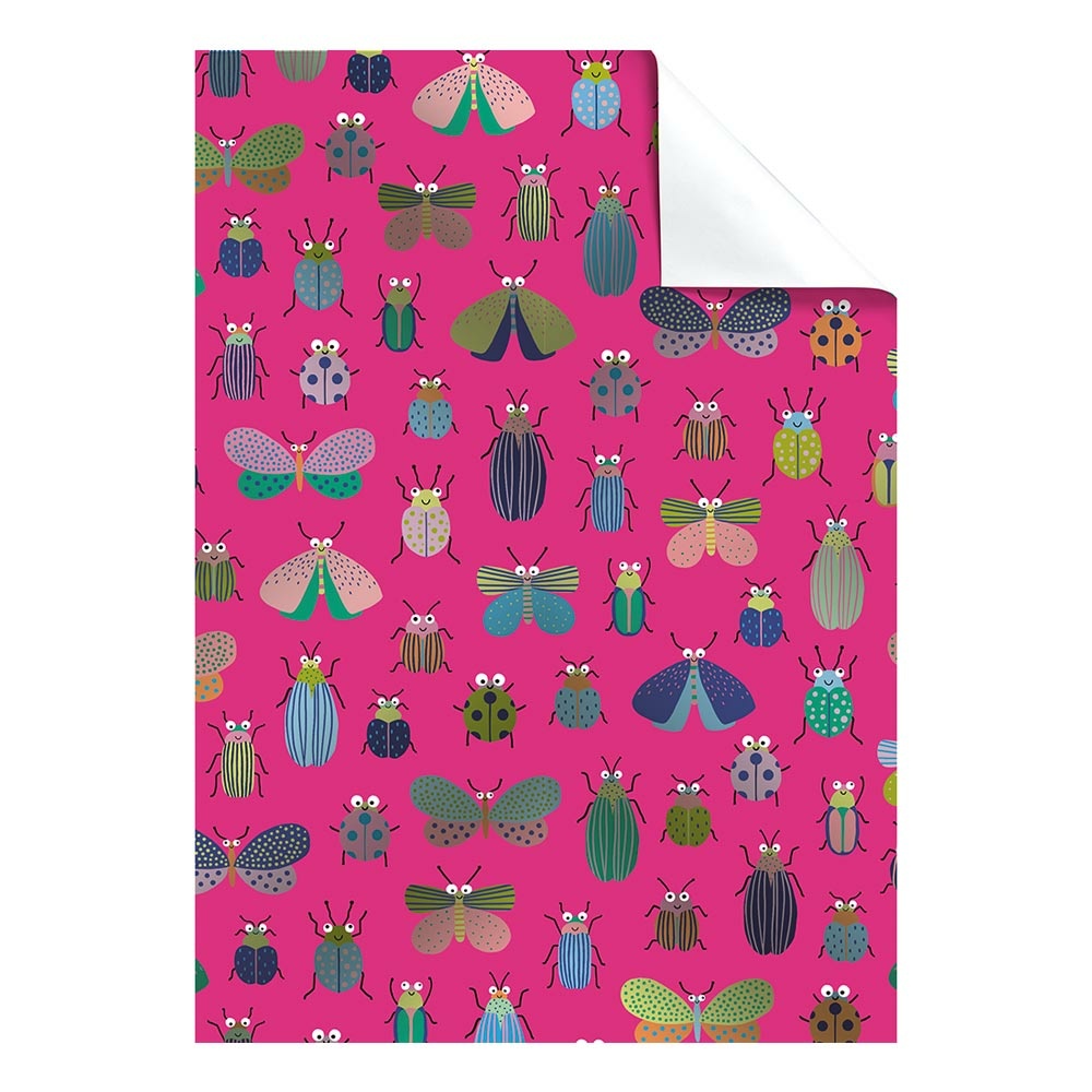 Geschenpapier-Bogen „Beetle“ 50x70cm pink
