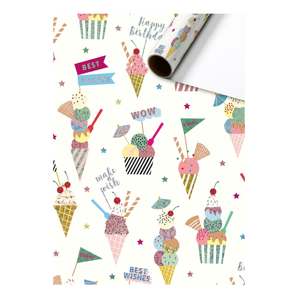 Wrapping paper "Gelato" 70x150cm white   