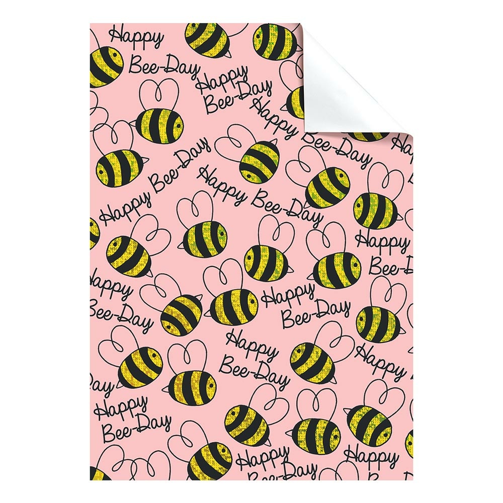 Wrapping paper sheet "Bee" 50x70cm rose