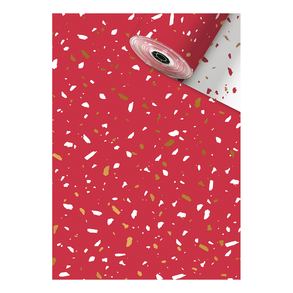 Geschenkpapier-Sécaré Rolle „Terrazzo“ 0,30 x 250 m rot dunkel