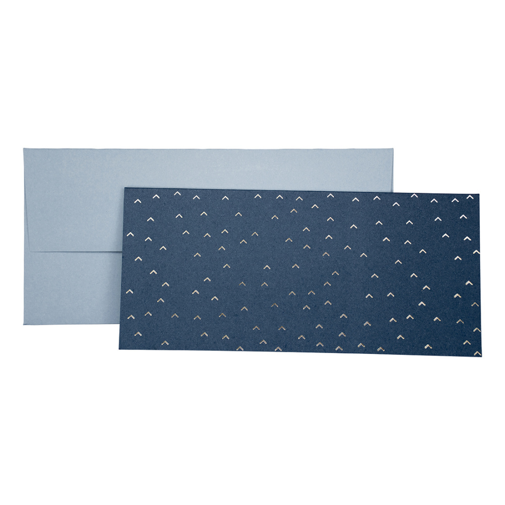 Geschenkkarte „Yen“ 11 x 23 cm blau dunkel