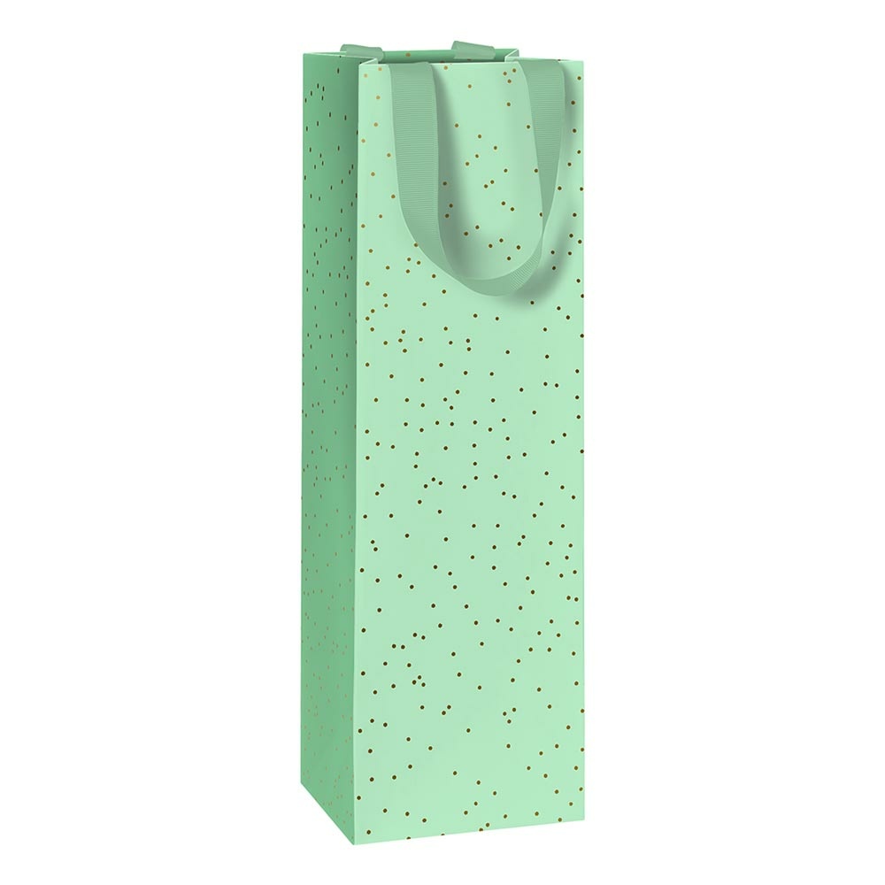 Gift bag bottle "Yvie" 11x10,5x36cm mint