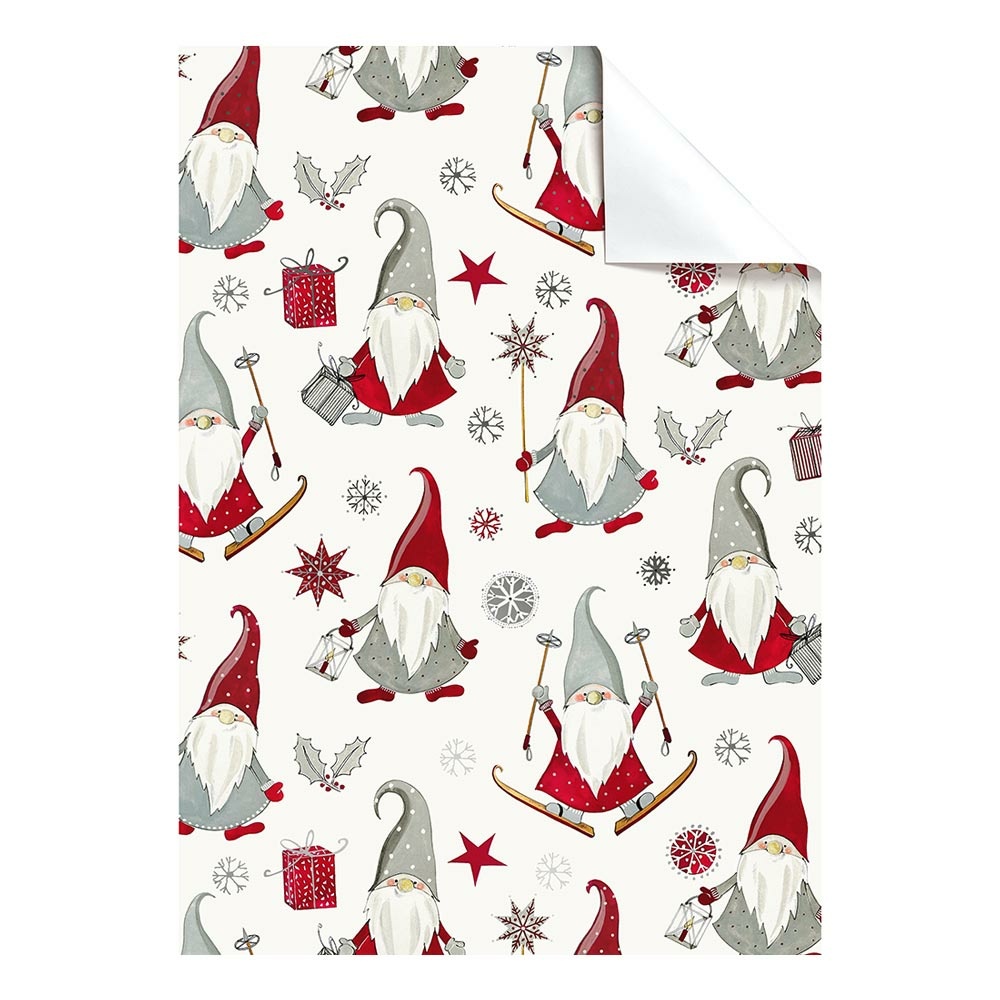 Wrapping paper sheet "Nisse" 100x70cm red