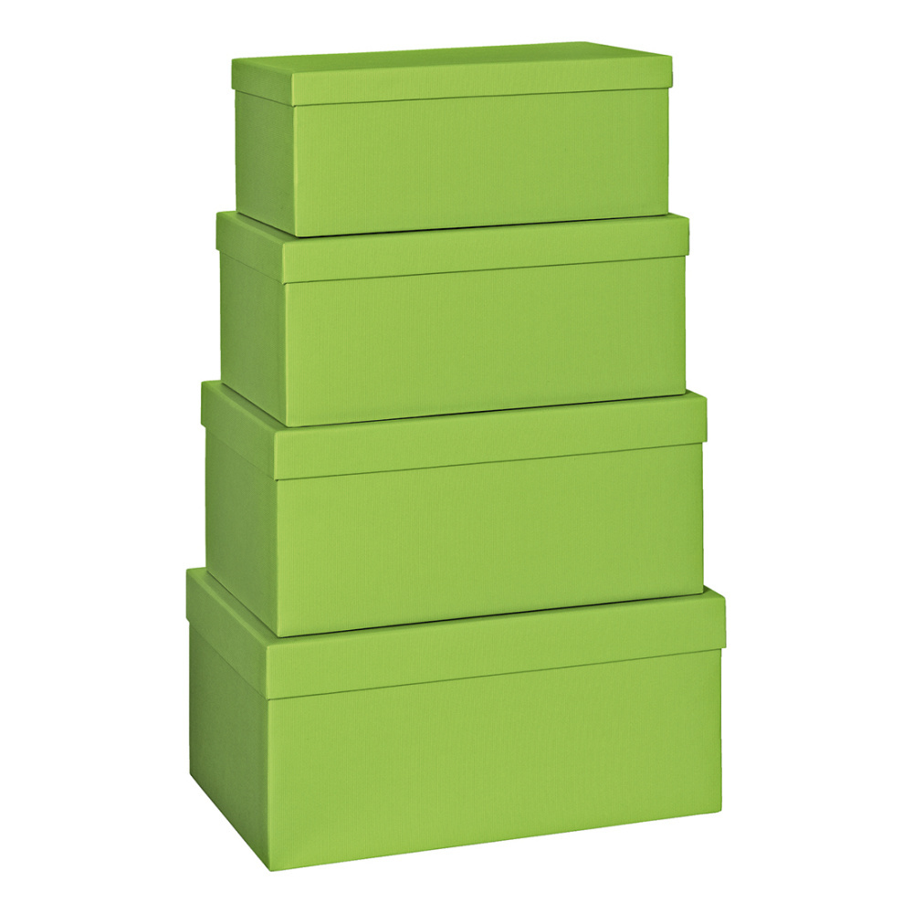 Geschenkboxen 4er Set „One Colour“ grün hell
