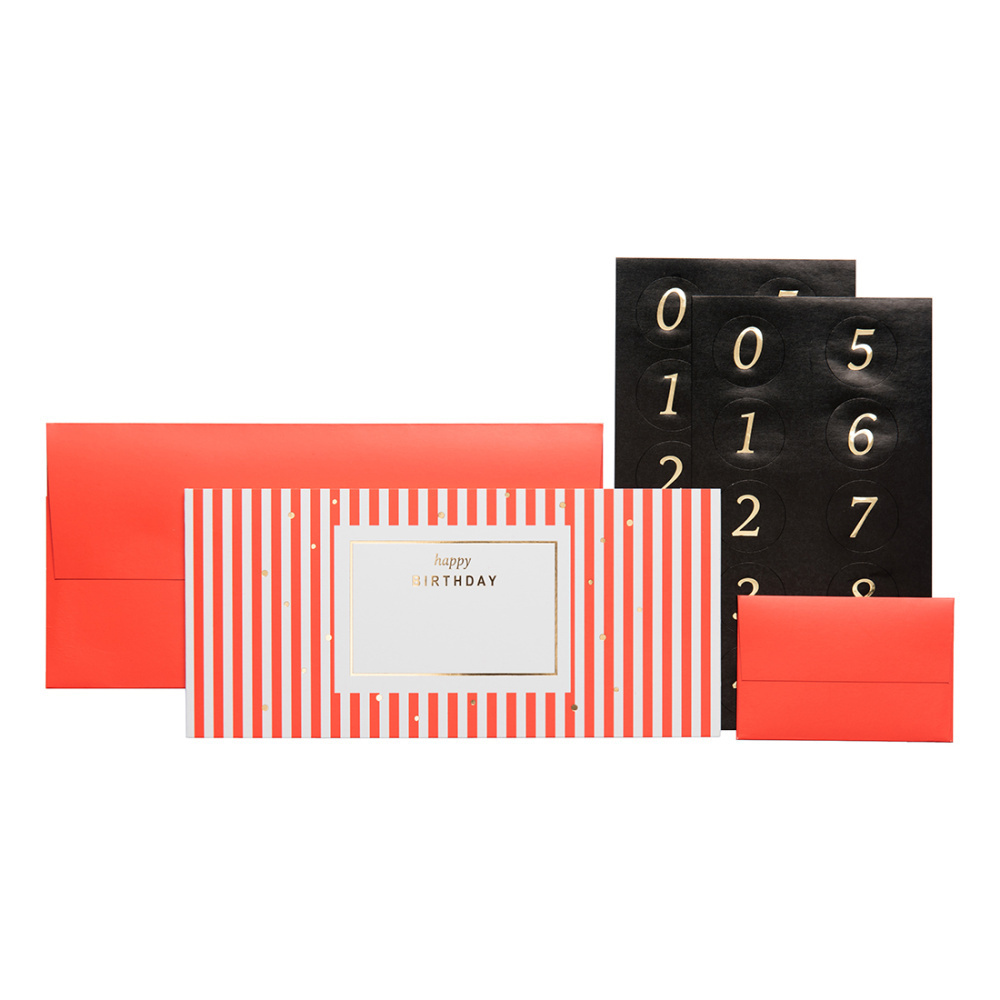 Carte cadeau en espèces „Marc“ 11x23cm rouge