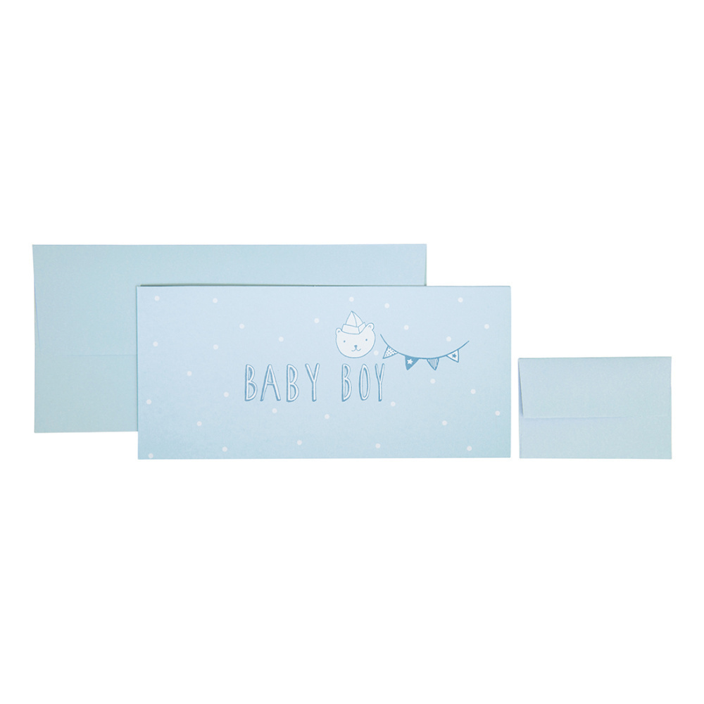 Carte cadeau en espèces „Marli“ 11x23cm bleu clair