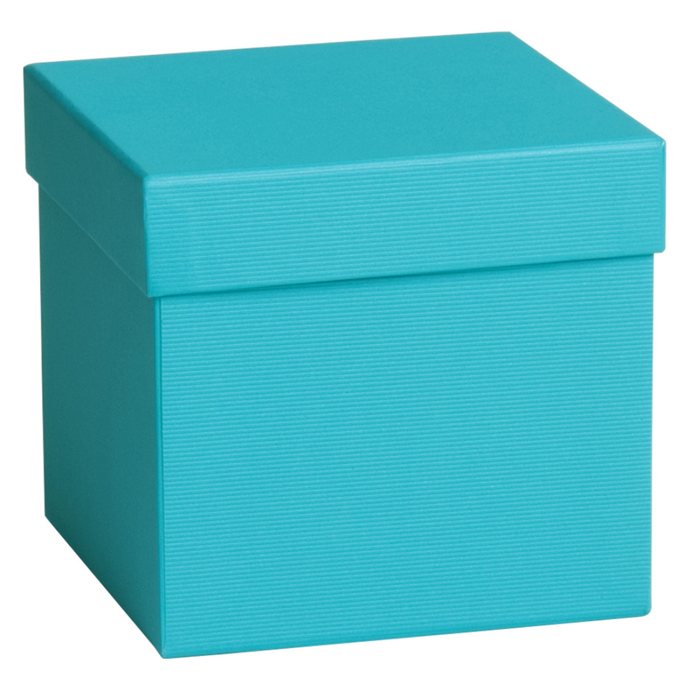 Geschenkbox „One Colour“ 13,5 x 13,5 x 12,5 cm türkis