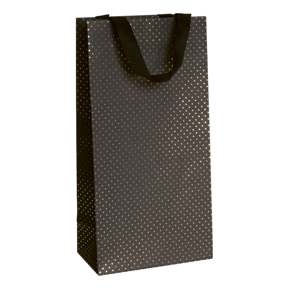 Gift bag double-bottle „Astor“ 18x10,5x36cm black